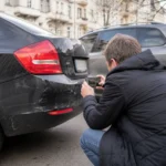 Abgesicherte Unfallstelle nach einem Verkehrsunfall in Berlin